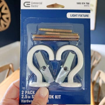 pack of white ceiling hooks to swag light fixture