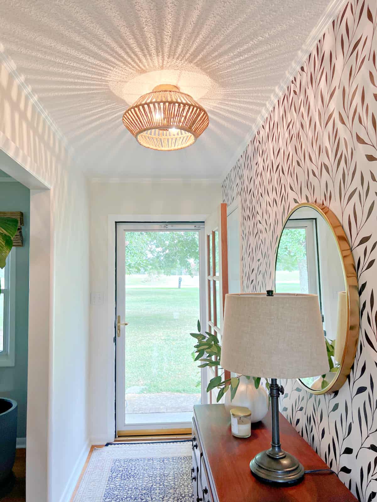 ceiling light fixture in small entryway
