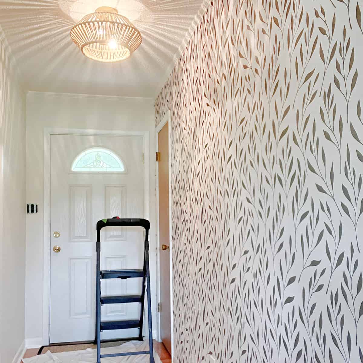 Small Entryway Makeover with Wallpaper