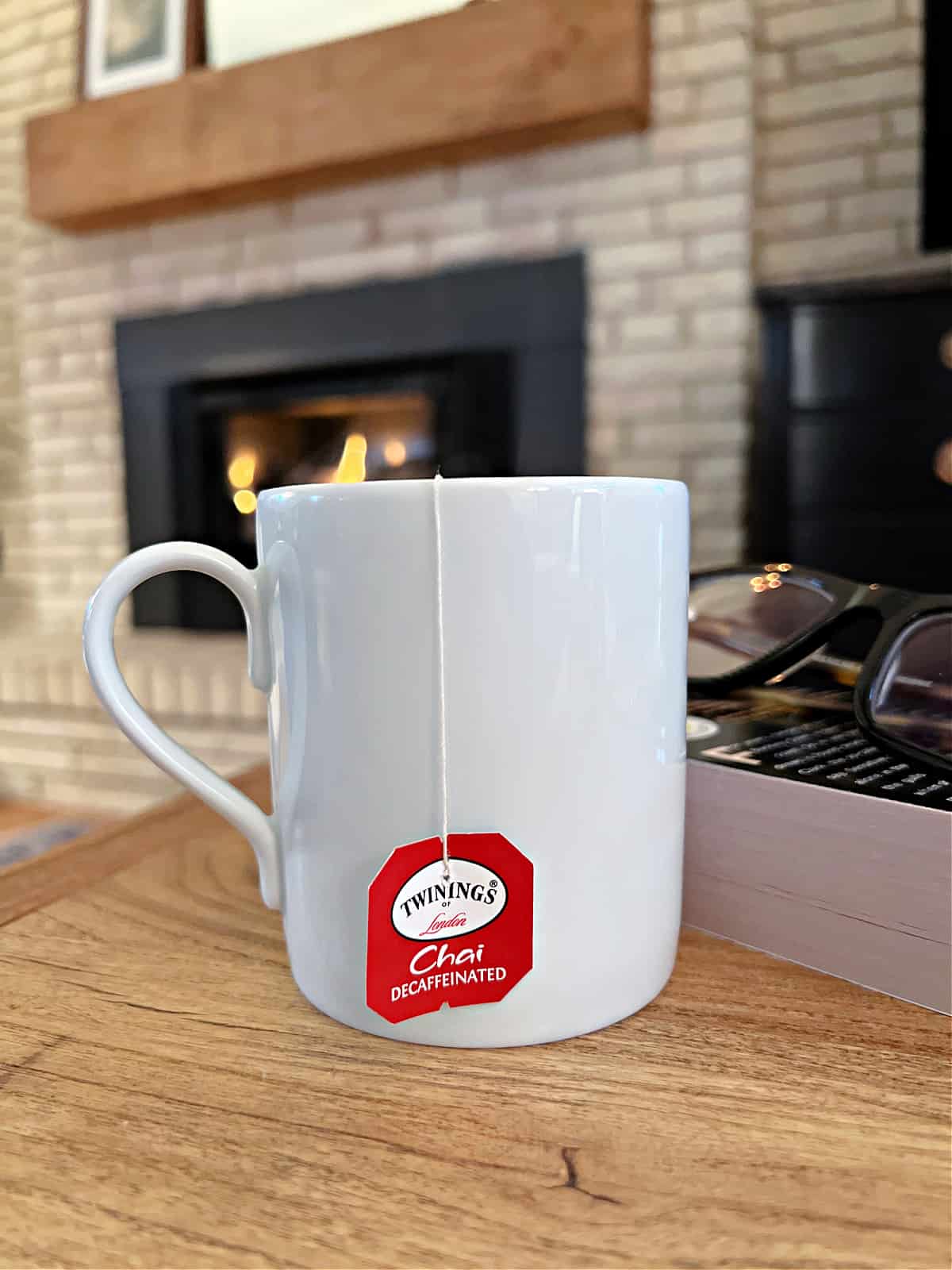 white tea cup on coffee table