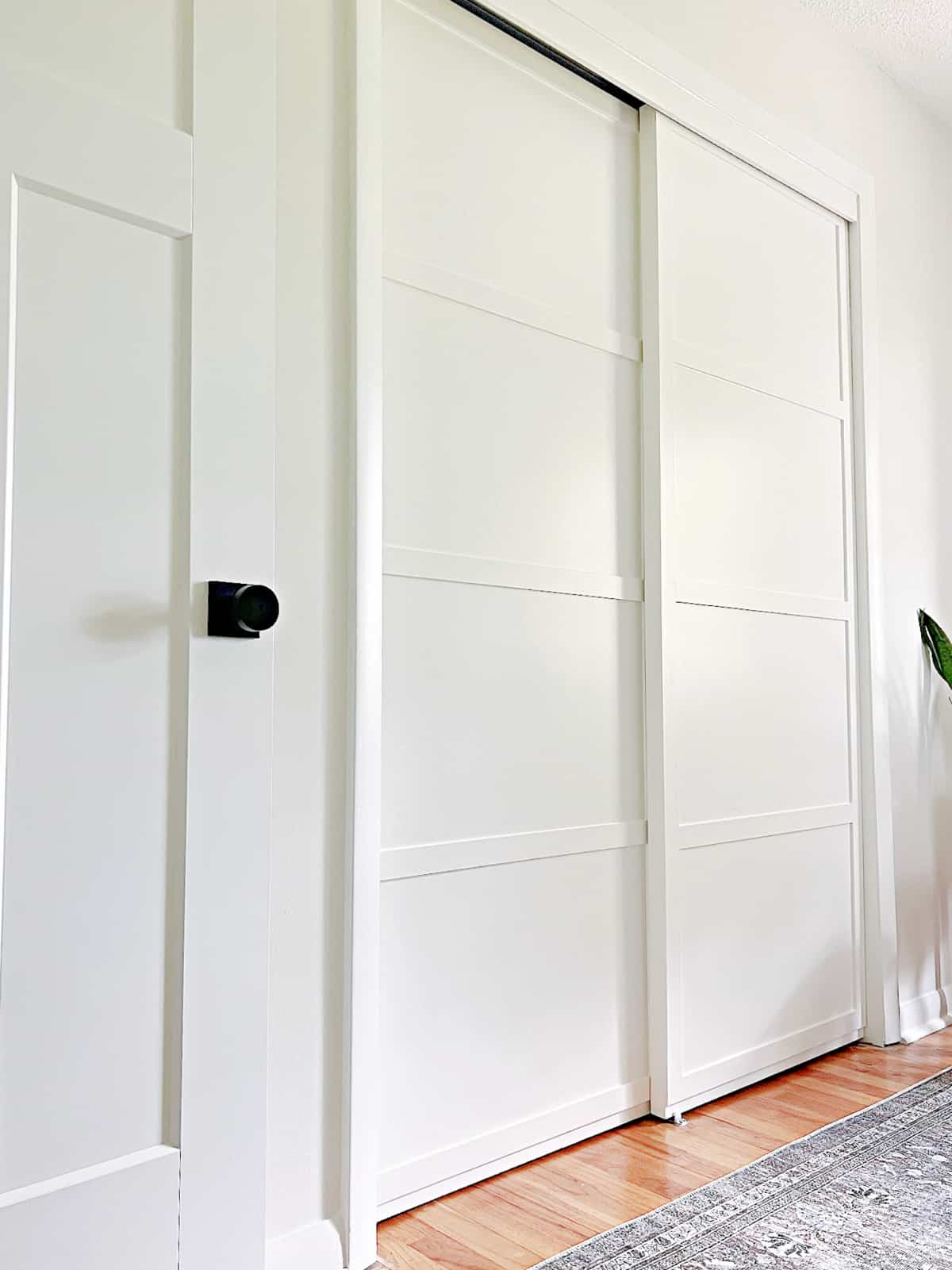 DIY sliding closet doors in bedroom
