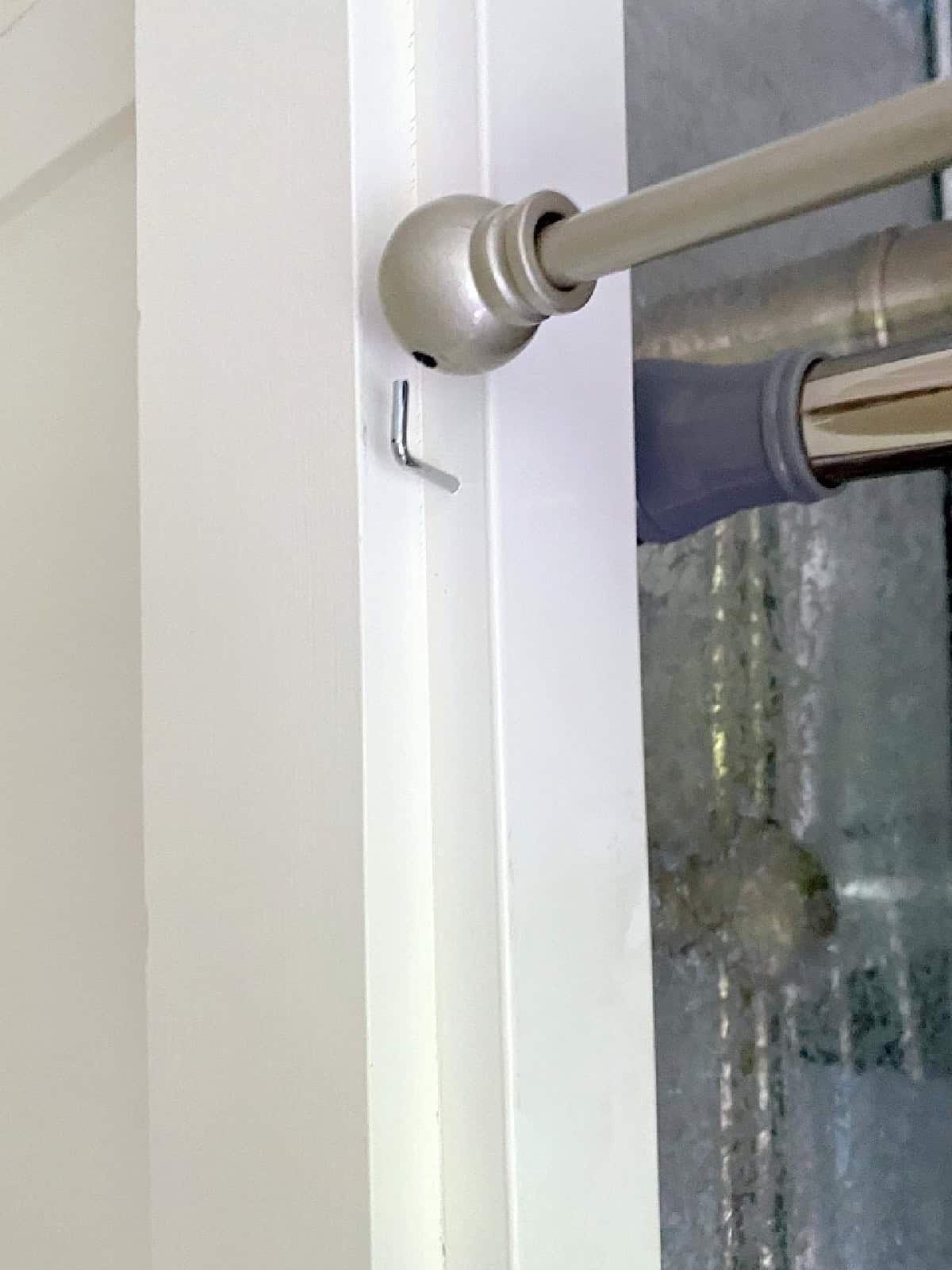 DIY RV Privacy Curtain image shower curtain rod finial and square bend hook