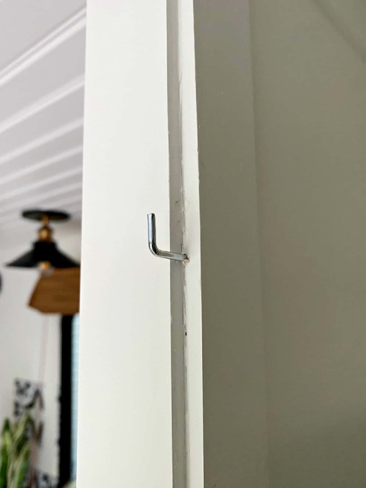 DIY RV Privacy Curtain picture square bend arm hook in wall