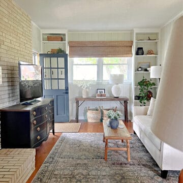 small narrow decorated living room