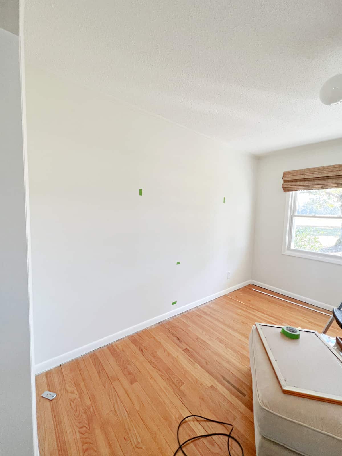 white painted living room wall