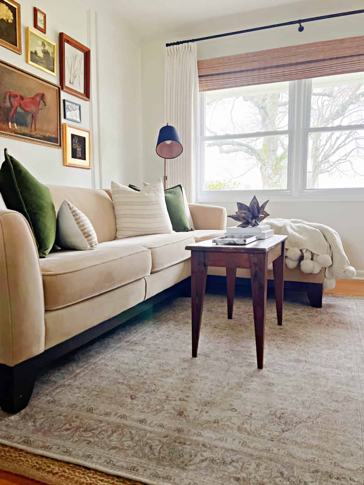 small living room with sofa and coffee table
