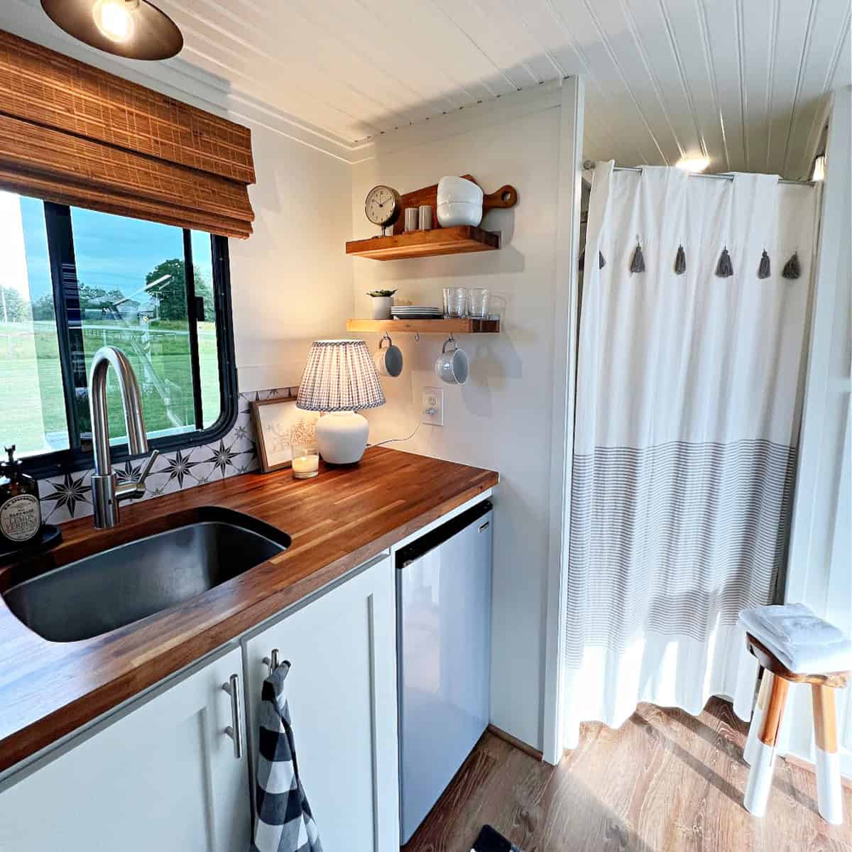 view of kitchen in tiny RV