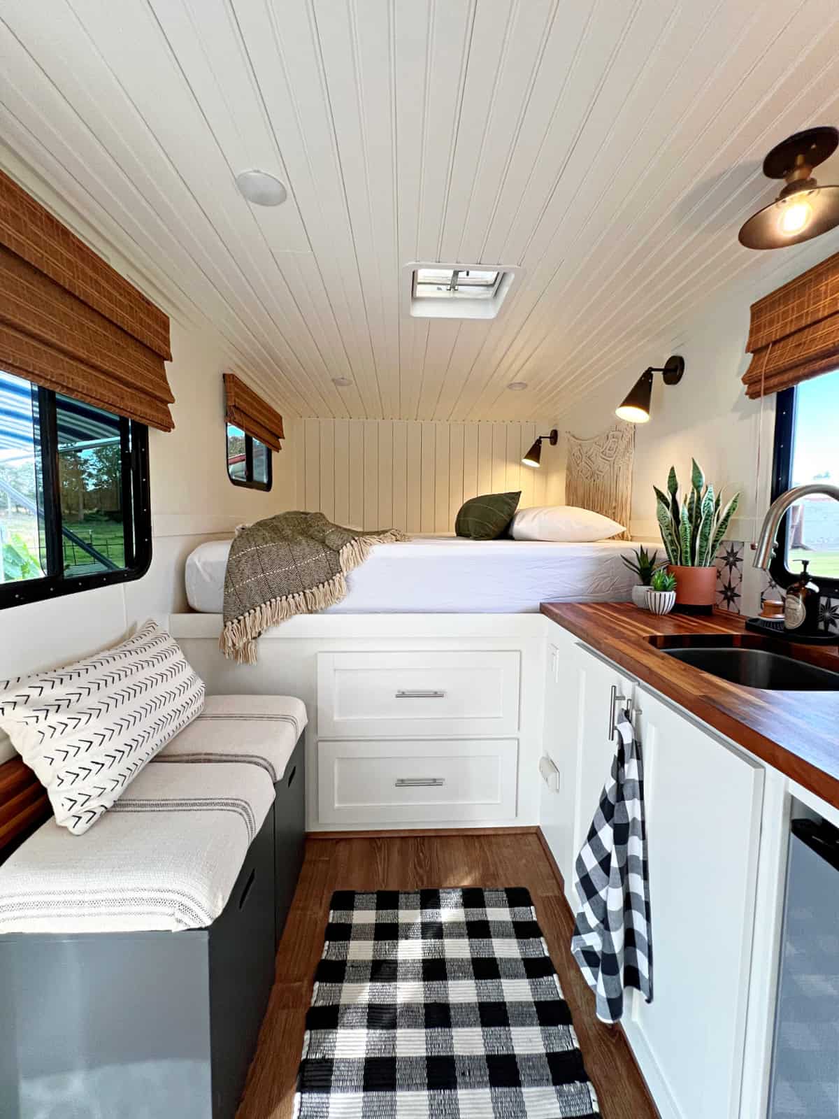 view of king size bed in RV