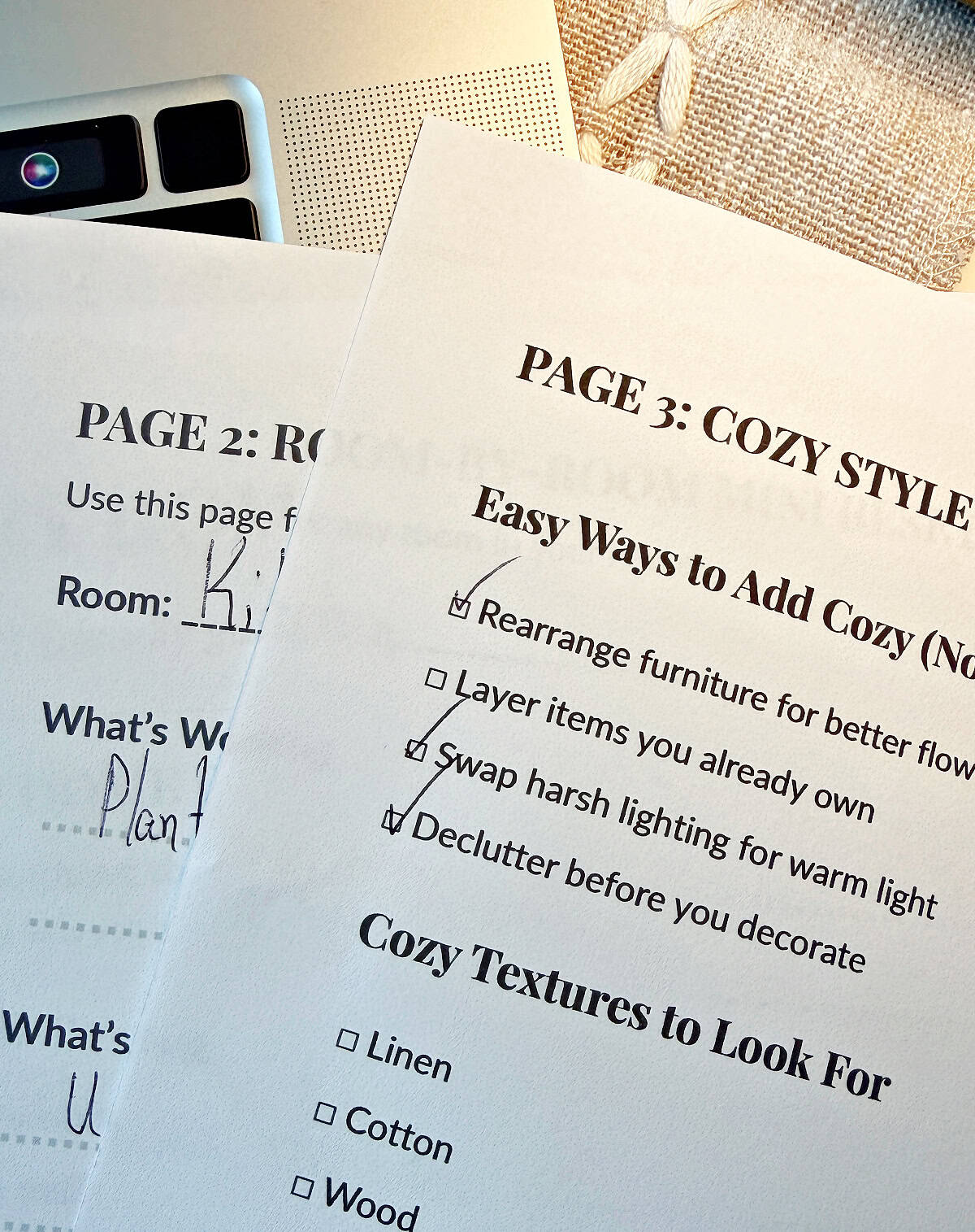printable planner used for organizing home projects