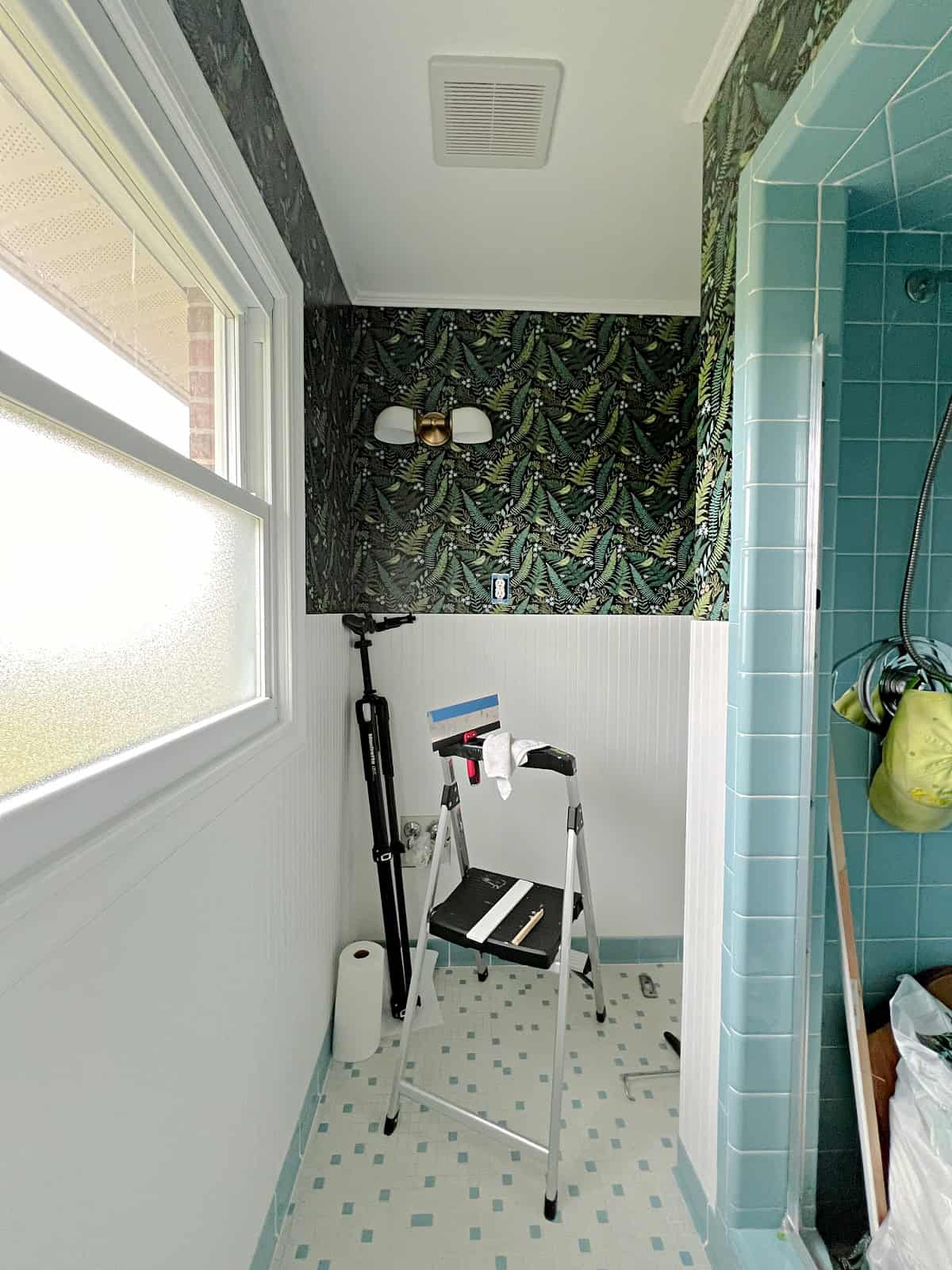reno in small bathroom before vanity is installed