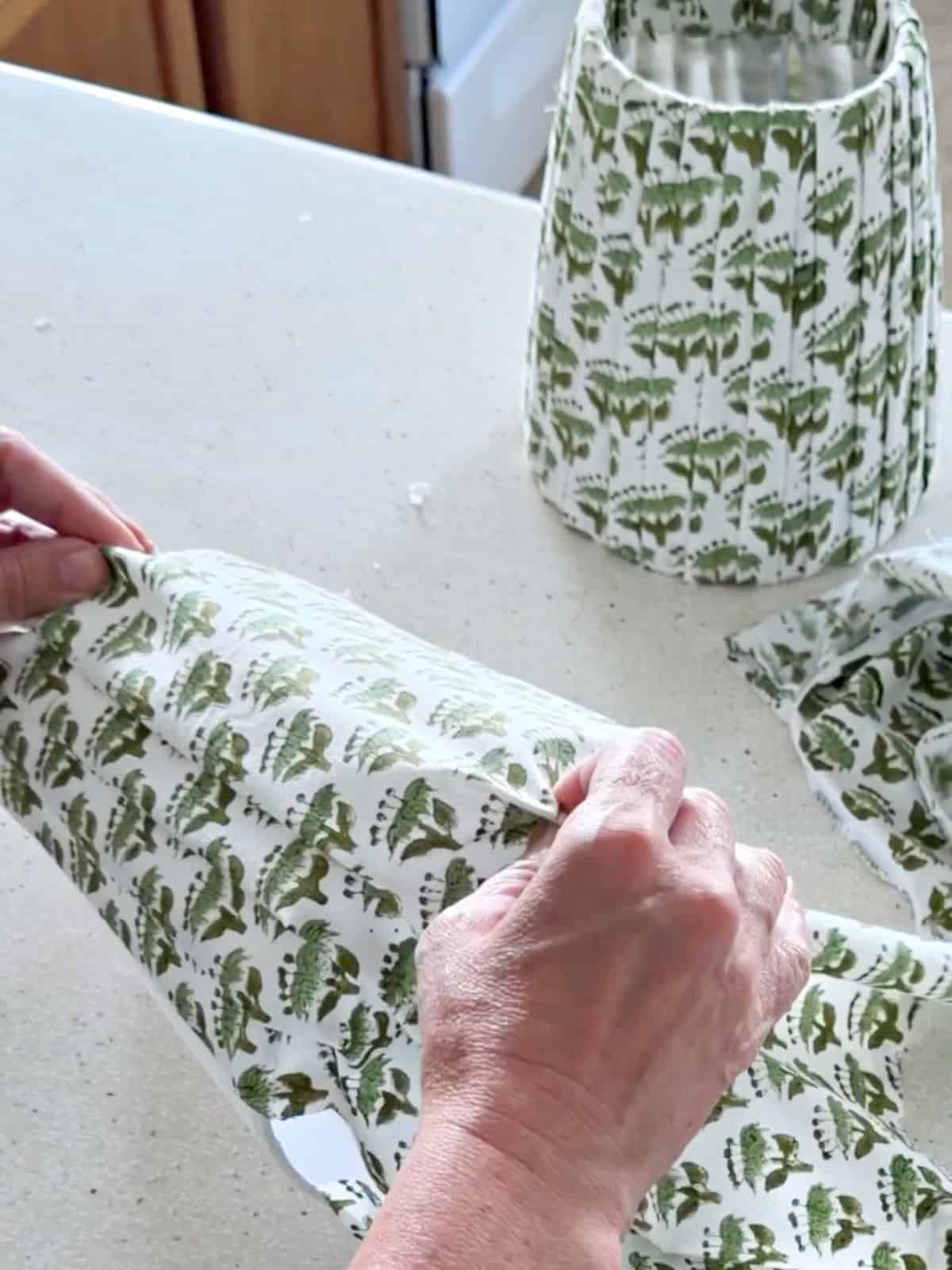 making a DIY pleated lampshade