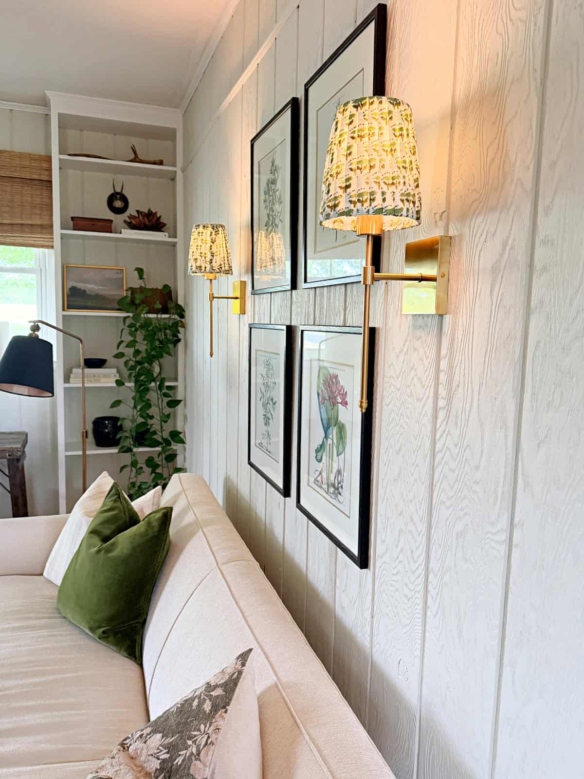 DIY pleated lampshades on wall sconces